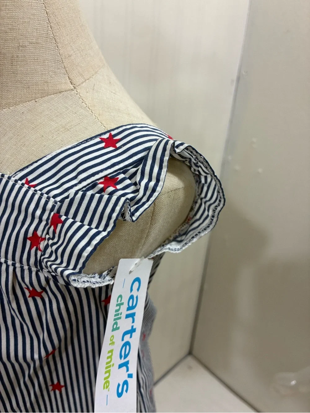 Carter's Red Shorts and Navy/White Striped Star Tank Set